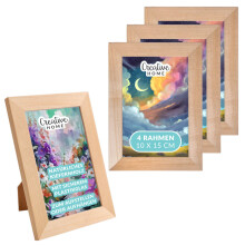 Creative Home 2er Bilderrahmen 10x15 cm Set | Unlackiert Fotorahmen