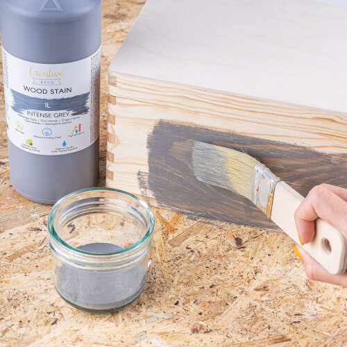 Creative Deco Holzbeize auf Wasserbasis | 1L | Intensive Graue Holz Farbe 2
