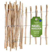 Creative Home Staketenzaun 80cm hoch und 5m lang | Lattenabstand 7-9 cm