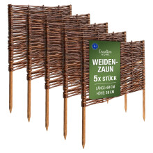 Creative Home Beeteinfassung Weide Weidenzaun 5er Set 60 x 30 cm (+/-1cm)