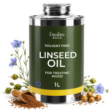 Creative Deco Leinölfirnis 1000ml Leinöl für Holz | Holzöl Aussen & Innen
