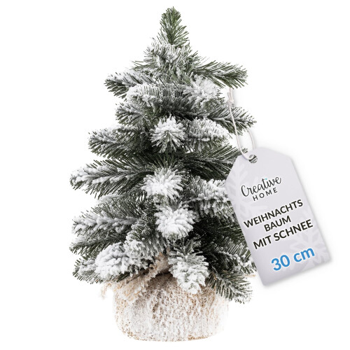 Creative Home Künstlicher Weihnachtsbaum mit Schnee | Tannenbaum 30 cm