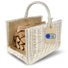 Creative Home Groß Kaminkorb Weiß Holzkorb Kaminholzkorb Rattan 45x30x47 cm