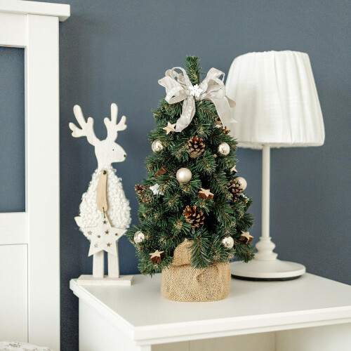Creative Home Kleiner Weihnachtsbaum Champagner Geschmückt | Höhe 40 cm 2