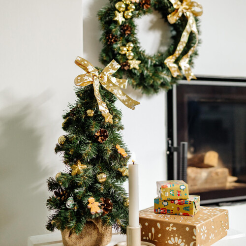 Creative Home Weihnachtsbaum Geschmückt Gold | Höhe 40 cm 1