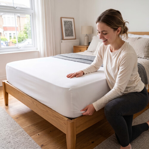 (2X Small Double - White) Fitted Sheets 25cm Pack of 2 Small Double Deep Pocket Soft Microfibre Bed Sheets 1
