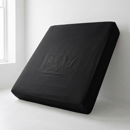 (2X Small Double - Black) Fitted Sheets 25cm Pack of 2 Small Double Deep Pocket Soft Microfibre Bed Sheets 2