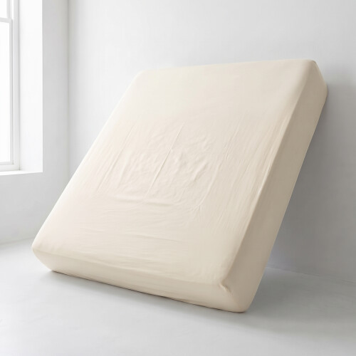 (2X Small Double - Cream) Fitted Sheets 25cm Pack of 2 Small Double Deep Pocket Soft Microfibre Bed Sheets 2