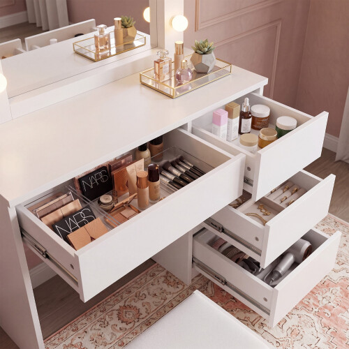 (Melody) Dressing Table Set with Hollywood LED Mirror 1