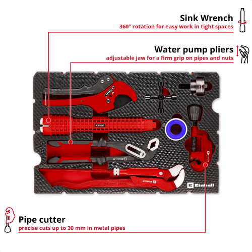 Einhell Einhell 8pcs Insert Plumbing Tool Pad Insert For E-Case 2