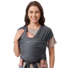Momcozy Baby Wrap Carrier for 3.6-15kg, Adjustable Sling for Newborn, Grey