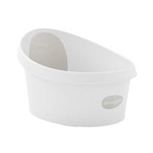 Shnuggle Toddler Bath Tub for Growing Children, Comfortable Spacious Design with Foam Support, Grippy Anti Slip Surface and Easy Drain Plug, White wi