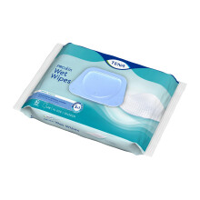 Tena Wet Wipes with Plastic Lid, XL Size: 30 x 20 cm, 48 Wipes (Pack of 1)