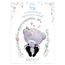 Me to You Tiny Tatty Teddy Baby-Safe Footprint Gift Set - Official Collection, White, Grey
