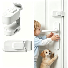 The Snap-On Door Lock Kids Can't Reach or Defeat, Child Locks for Door, No Tools or Adhesives Required, Childproof Door Lock, Simple Install Safety L