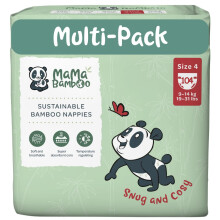 Mama Bamboo Soft, Breathable, Sustainable Bamboo Nappies (Size 4 x 104 Nappies)