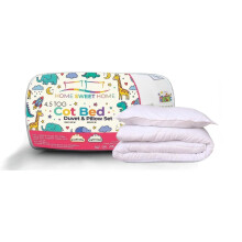 Home Sweet Home UK 4.5 Tog Cot Bed Duvet and Pillow Set 120x150cm – Anti-Allergy Microfibre Toddler Bedding Set, Lightweight Breathable Baby Quilt