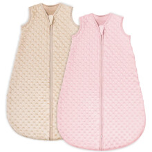 Yoofoss Baby Sleeping Bag 1.5 Tog with Plush Dots 18-24 Months Apricot Pink