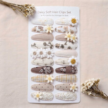 20 Pcs Baby Hair Clips for Girls, Handmade Fabric-Covered Toddler Hair Clips with Silicone-Protected Tips, 5 cm Snap Clips, Assorted Baby Girl Hair A