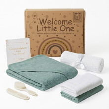 Baby Box Shop Unisex Baby Gift Set - Hooded Towel, Muslin & Blanket