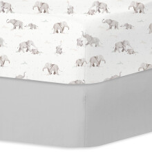 Little Grape Land Cot Bed Sheets 140 x 70 cm, Baby Fitted Sheets 2 Pack