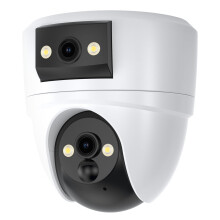 VSTARCAM 2K Dual Lens Indoor Camera, Rechargeable Battery WiFi Security Camera with 360 PTZ & Wide Angle View, No-Drill Ceiling Mount, WiFi 6 Dual B