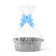 Lotvic Gift Basket, Hamper Kit, Empty Hamper Basket with Cellophane Bags and Pull Bows, Rope Gift Baskets with Handles, Woven Gift Baskets for Baby S