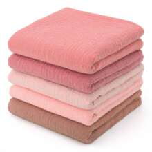 GSrenyu 5 Pack Muslin Cloths For Baby Muslin Squares Burp Cloths 60x60cm