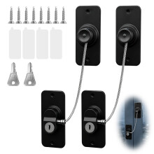 Flintronic 2 Pack Refrigerator Locks with Keys, Fridge Door Locks, Self Adhesive Child & Baby Proofing Fridge Latch, Window Locks Child Safety for Fr