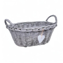 Wickerfield Grey Wicker Gift Hamper Basket with Handle for Baby Hampers