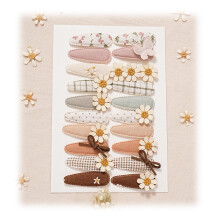 FANCY CLOUDS 20 Pack Baby Toddler Girl Snap Hair Clips with Flower and Bow