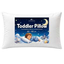EGYPTO 1 Pack Anti-Allergy Toddler Cot Bed Pillow 40 x 60 cm | Soft & Breathable Hypoallergenic Kids Pillow for Babies & Toddlers | Lightweight Hollo