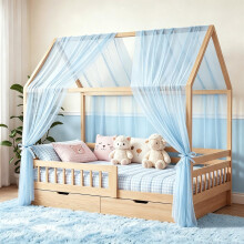 Zourglow Bed Canopy for Girls, 350 * 150cm 2Pcs Breathable Soft Tulle