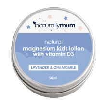 NaturallyMum Kids Magnesium Lotion with Vitamin D3 50ml | Lavender & Chamomile Magnesium Cream for 6+ Months | Travel Size Lotion with Shea Butter &