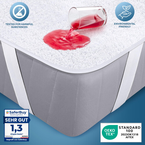 Waterproof Mattress Protector King 150x200 cm wilth Elastic Straps 2