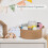 COMSE Empty Small Gift Basket with Bag and Ribbons, Solid Camel 6