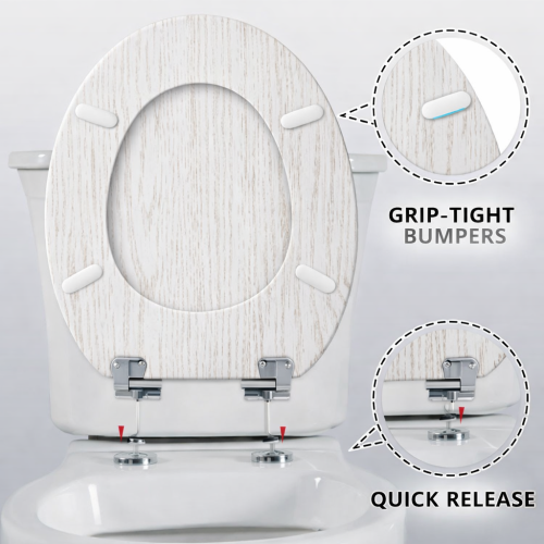 18'' Wood Finish MDF Toilet Seat 2
