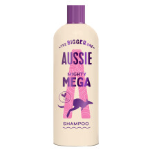 Aussie Mighty Mega Shampoo 600ml. Gently Cleansing Shampoo for Soft and Shiny Hair. Infused with Australian White Strawberry. Vegan and Cruelty-Free.