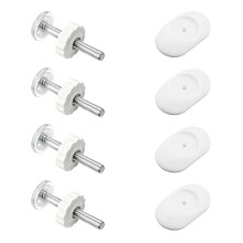 4 Sets Baby Gate Extension Spindle Rods Kit, 4 Pcs Baby Gate Wall Protector & 4 Pcs Stair Gates Extensions Pressure Mounted Threaded Spindle Rods Bol