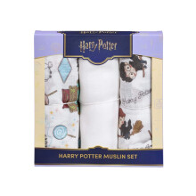 Rainbow Designs Harry Potter Muslin Cloths for Baby Gift Set – 3 Breathable Cotton Burp Cloths for Newborns with Wizarding World Characters – Keep