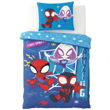 BrandMac Marvel Spidey Junior Bedding Set | Duvet Cover 100x135 cm + Pillowcase 40x60 cm, 100% Cotton | Soft Breathable Toddler Baby Riversible Bedli