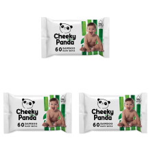 The Cheeky Panda Bamboo Biodegradable Baby Wipes | 99% Purified Water, Suitable for Sensitive Skin | Dermatologically Tested (Pack of 3)