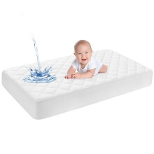 Yoofoss Waterproof Cot Bed Mattress Protector 120 x 60 cm Breathable Toddler Bed Mattress Protector Comfortable Noiseless White