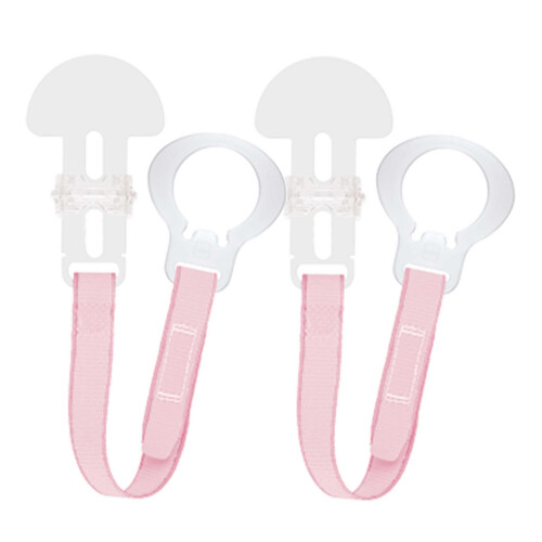 MAM MAM Dummy Clip, 2 Pack, Plain Pink (Dummies Not Included)