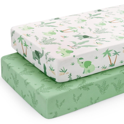 Yukkidds Cot Bed Sheets 140x70 cm Fitted 2 Pack Toddler Bed Sheets