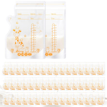 Oderra 250ml Breast Milk Storage Bags 50PCS- Pre-Sterilized Freezer-Safe Breastmilk Bags with Built-In Pour Spout, Double Zip Seal, Hospital Bag Mate