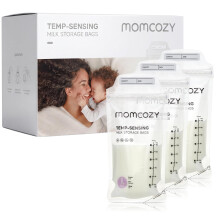 Momcozy Storage Bags 120 PCS, Temp-Sensing Discoloration Breastmilk Storing Bags, Disposable Milk Storage Bag with 6oz Self Standing, No-Leak Milk Fr