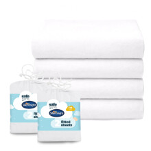 Silentnight Safe Nights Fitted Sheet - Cot Bed Mattress - Breathable 100% Cotton Jersey - Super Soft Kind to Baby Skin - 140x70cm - Secure Fit with E