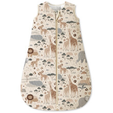 Unnivoll Baby Sleeping Bag 1.5 Tog 6-12 Months Cotton Sleep Sack Baby Sleep Bag Wearable Blanket with 2-Way Zipper for Newborn Infant Apricot Elephan