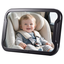 Vinabo Baby Car Mirror, Unbreakable Car Mirror Rear View, 360 Adjustable Rotation Baby Rear Seat Mirror, Safety, Essential for Young Parents